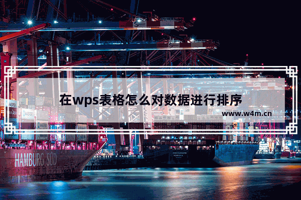 在wps表格怎么对数据进行排序