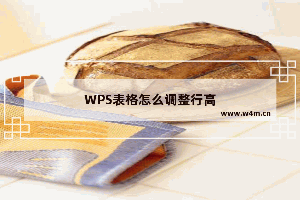 WPS表格怎么调整行高