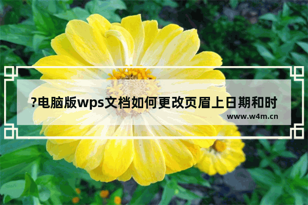 ?电脑版wps文档如何更改页眉上日期和时间的颜色