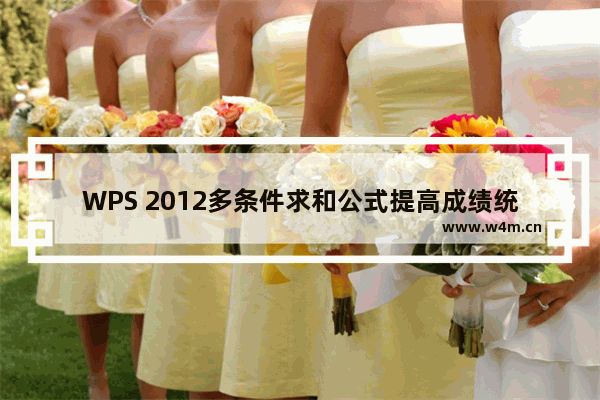 WPS 2012多条件求和公式提高成绩统计效率