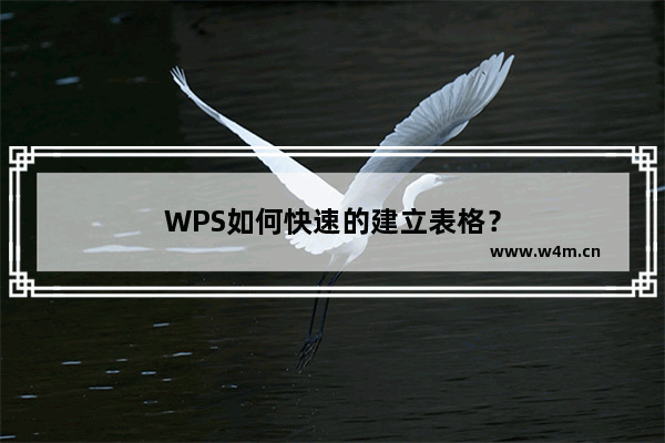 WPS如何快速的建立表格？