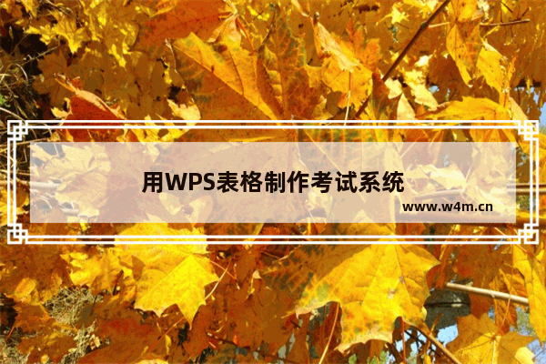 用WPS表格制作考试系统