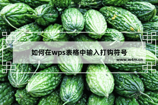 如何在wps表格中输入打钩符号