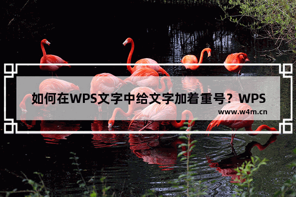 如何在WPS文字中给文字加着重号？WPS文字加着重号的方法