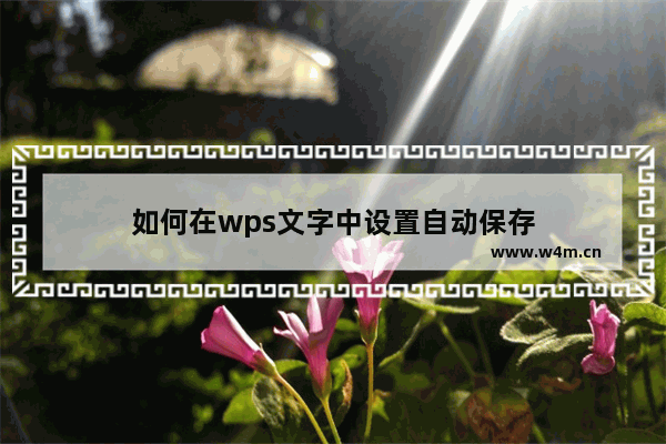 如何在wps文字中设置自动保存