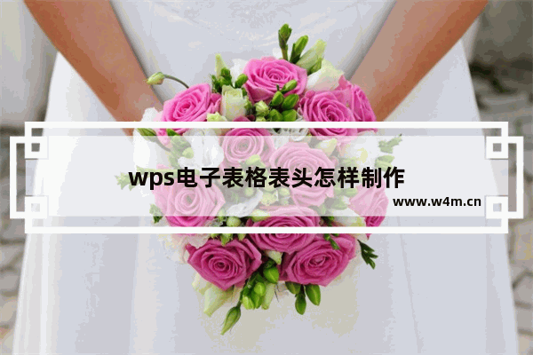 wps电子表格表头怎样制作