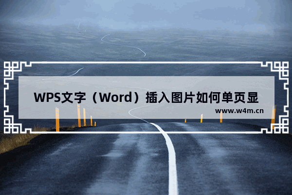 WPS文字（Word）插入图片如何单页显示单张图片？