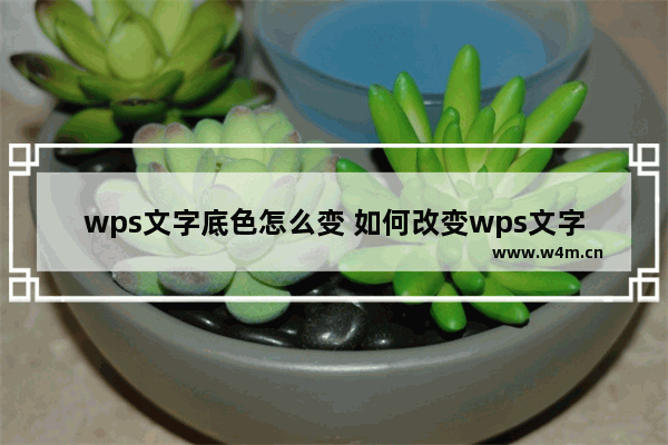 wps文字底色怎么变 如何改变wps文字底色