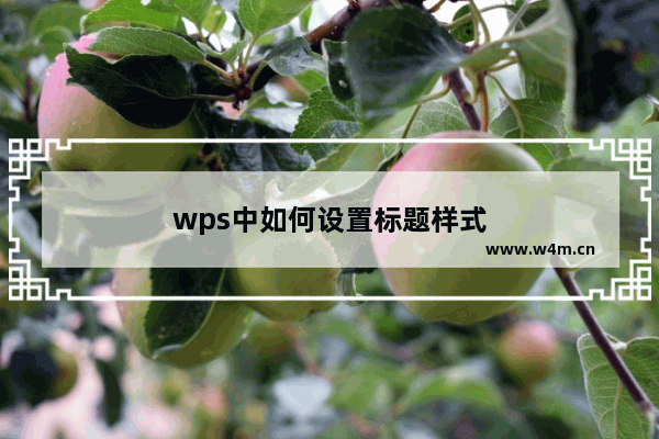 wps中如何设置标题样式