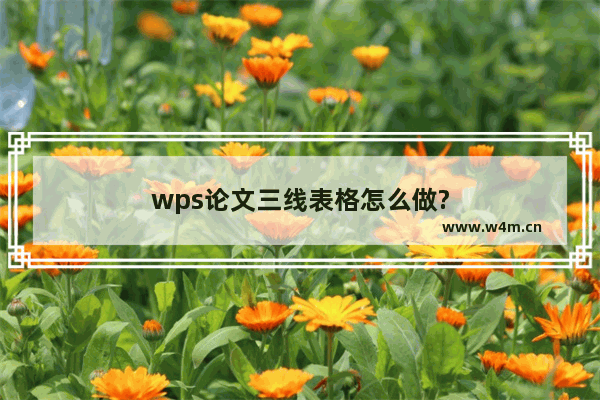 wps论文三线表格怎么做?