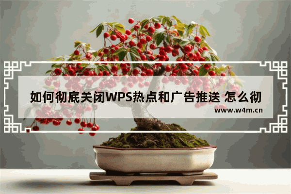 如何彻底关闭WPS热点和广告推送 怎么彻底关闭WPS热点和广告推送