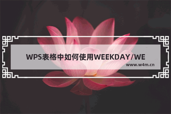 WPS表格中如何使用WEEKDAY/WEEKNUM函数