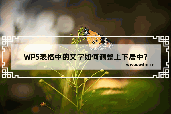 WPS表格中的文字如何调整上下居中？