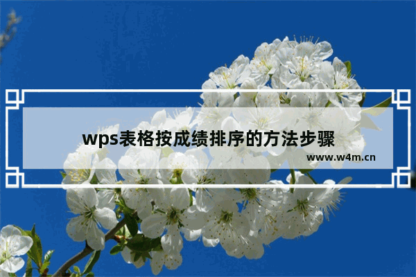 wps表格按成绩排序的方法步骤