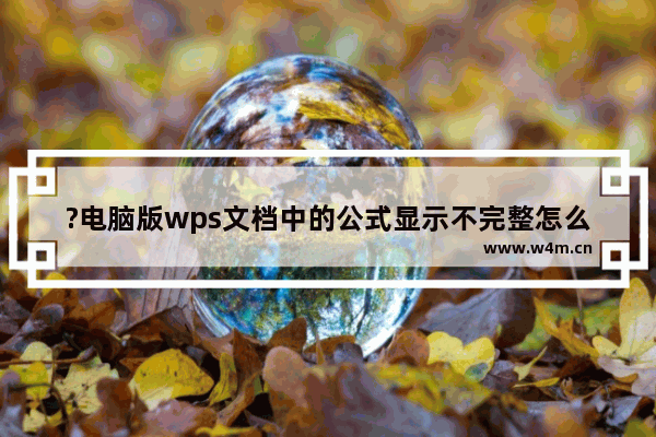 ?电脑版wps文档中的公式显示不完整怎么办