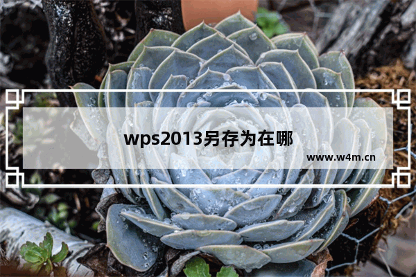 wps2013另存为在哪