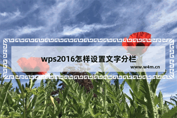 wps2016怎样设置文字分栏