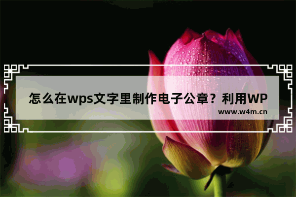 怎么在wps文字里制作电子公章？利用WPS制作电子公章的方法