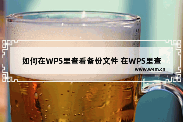 如何在WPS里查看备份文件 在WPS里查看备份文件的方法