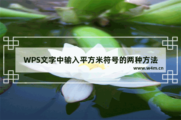 WPS文字中输入平方米符号的两种方法