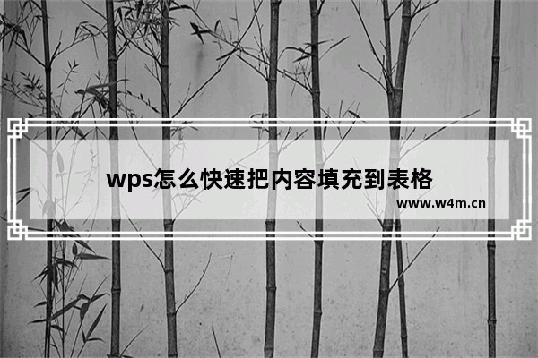 wps怎么快速把内容填充到表格