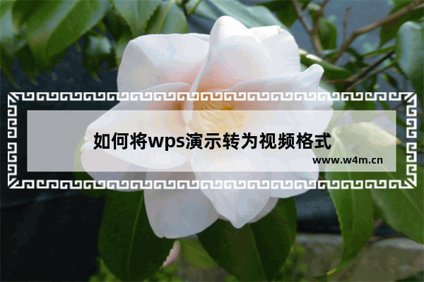 如何将wps演示转为视频格式