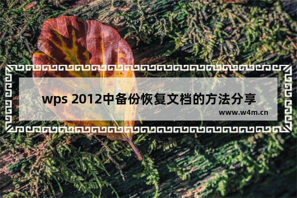 wps 2012中备份恢复文档的方法分享