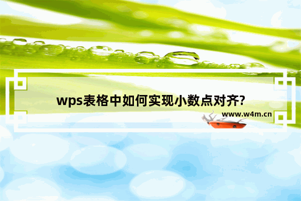 wps表格中如何实现小数点对齐?