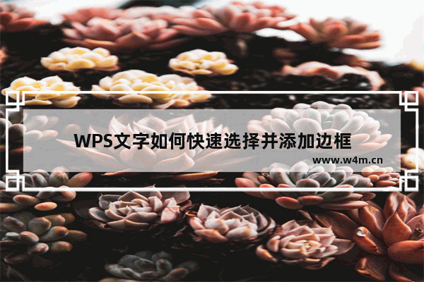 WPS文字如何快速选择并添加边框