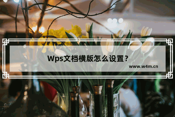 Wps文档横版怎么设置？