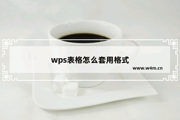 wps表格怎么套用格式