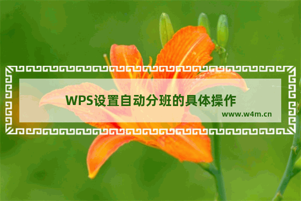 WPS设置自动分班的具体操作