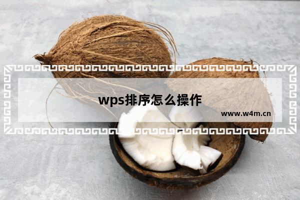 wps排序怎么操作