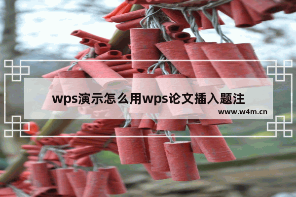 wps演示怎么用wps论文插入题注