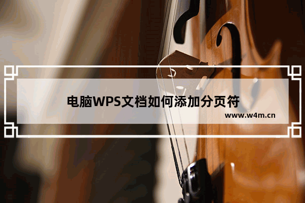 电脑WPS文档如何添加分页符