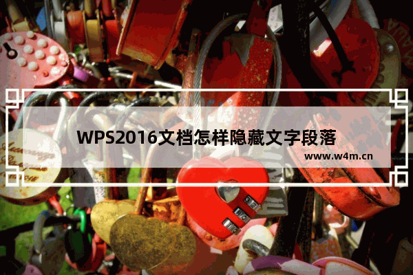 WPS2016文档怎样隐藏文字段落