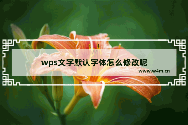 wps文字默认字体怎么修改呢