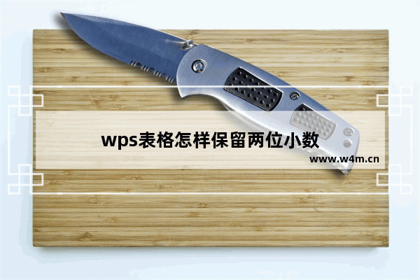 wps表格怎样保留两位小数