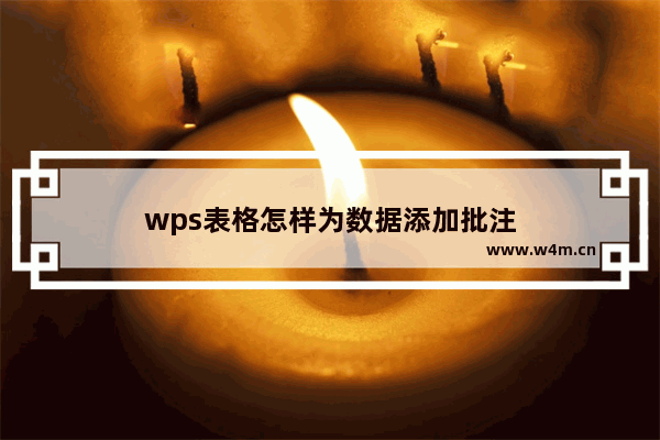 wps表格怎样为数据添加批注