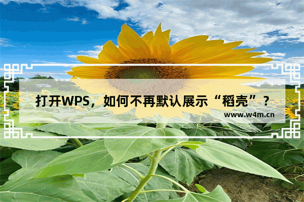 打开WPS，如何不再默认展示“稻壳”？