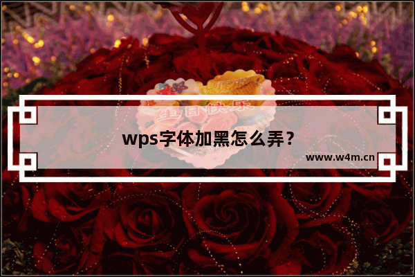 wps字体加黑怎么弄？