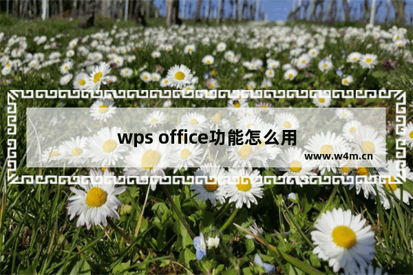 wps office功能怎么用