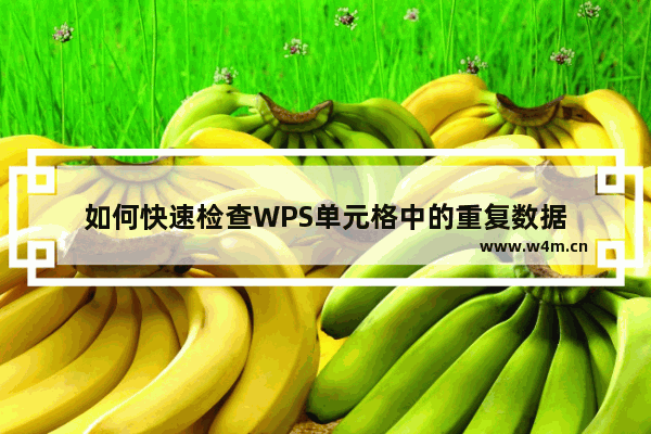 如何快速检查WPS单元格中的重复数据