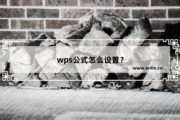 wps公式怎么设置？