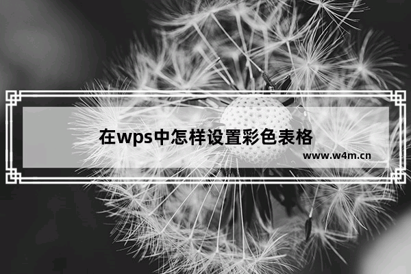 在wps中怎样设置彩色表格