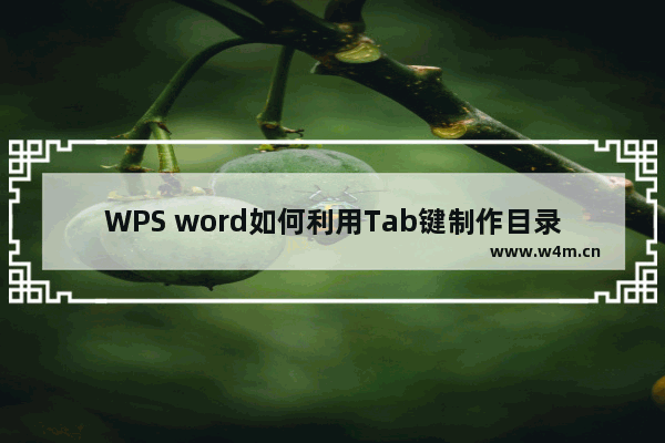 WPS word如何利用Tab键制作目录