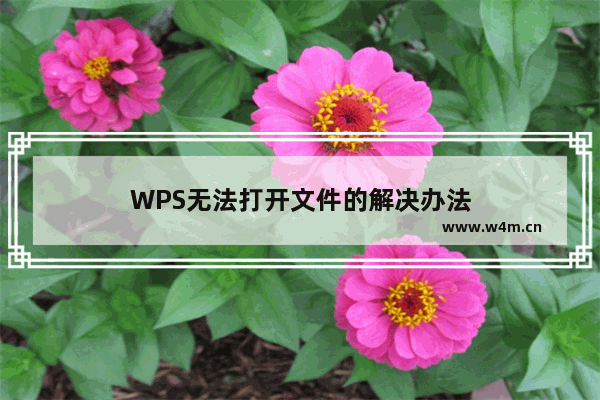 WPS无法打开文件的解决办法