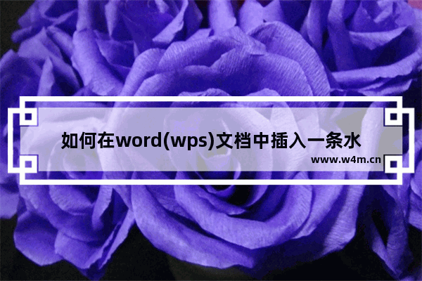 如何在word(wps)文档中插入一条水平直线