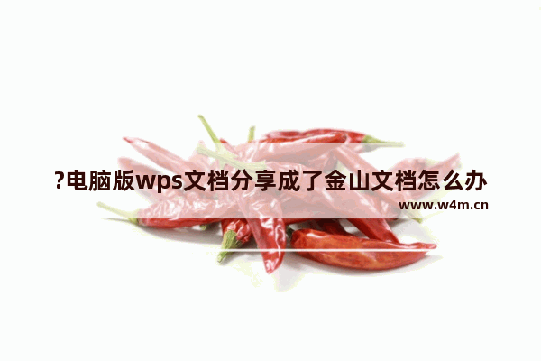 ?电脑版wps文档分享成了金山文档怎么办