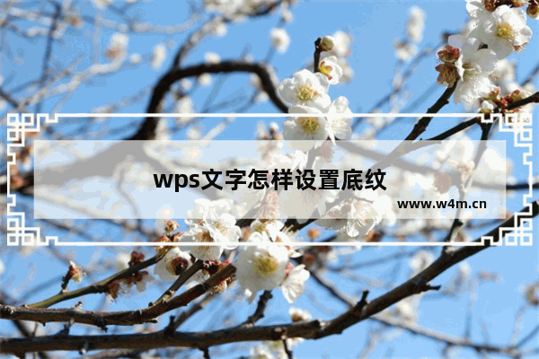 wps文字怎样设置底纹